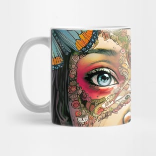 Butterfly Princess No. 4: Perfection is Overrated on a Dark Background Mug